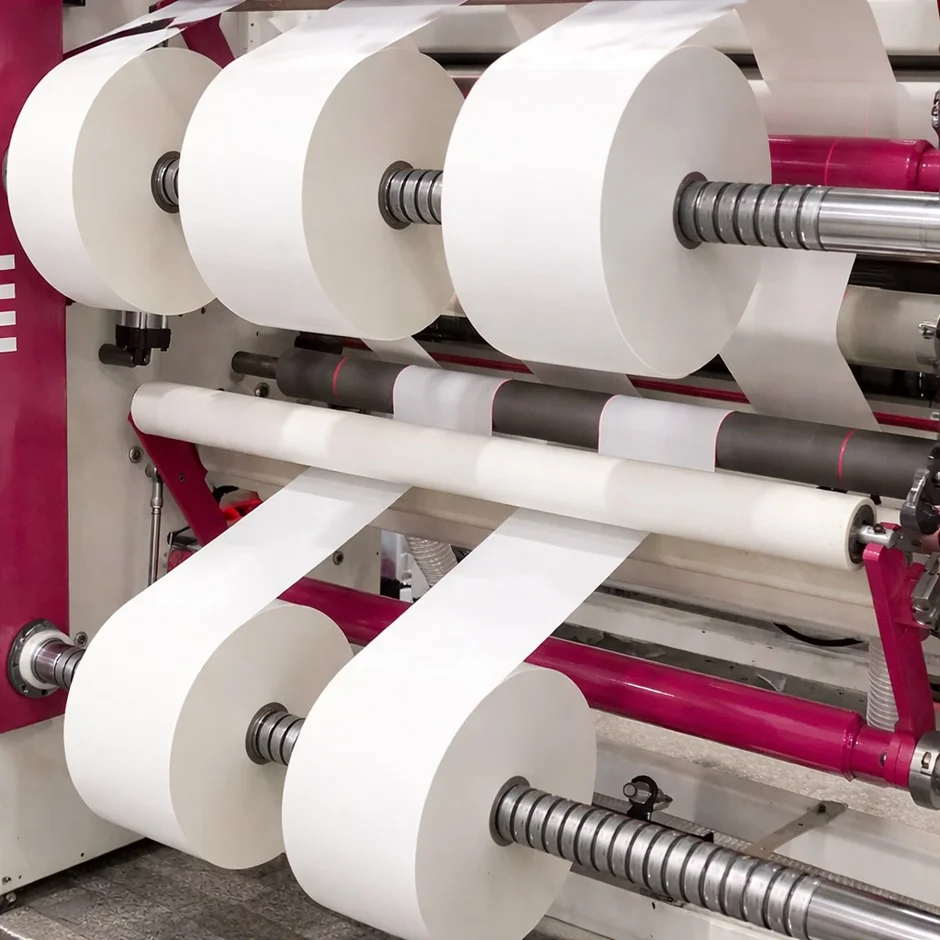 Label stock rolls ready for dispatch